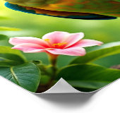 Tropical Parrot with Flowers ポスター (角)