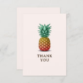 Tropical party retro pineapple サンキューカード (正面/裏面)