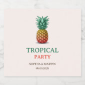 Tropical party retro pineapple ビールラベル (シングルラベル)
