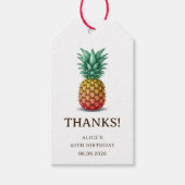 Tropical party with retro pineapple ギフトタグ (正面)