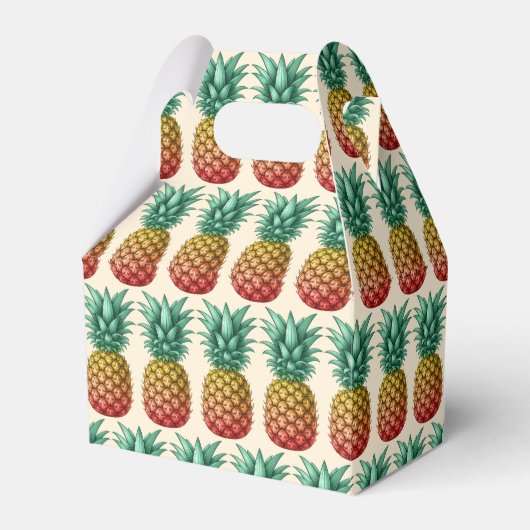Tropical party with retro pineapple フェイバーボックス (正面サイド)
