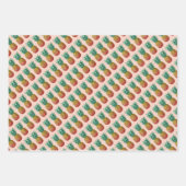 Tropical party with retro pineapple ラッピングペーパーシート (正面3)