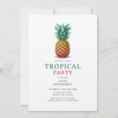 Tropical Party with retro pineapple Invitation 招待状 (正面)