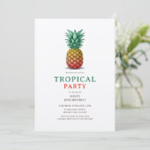 Tropical Party with retro pineapple Invitation 招待状 (スタンド正面)