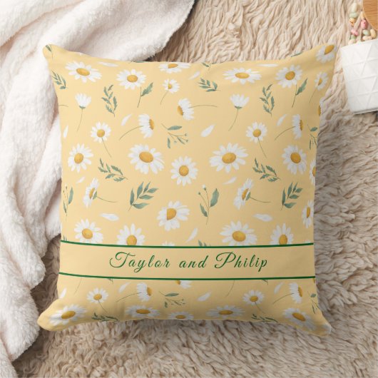 Tropical Pastel Daisy Floral Pattern Outdoor クッション (ブランケット)