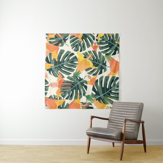 Tropical pattern. Colorful textile texture. exotic タペストリー (インサイチュ)