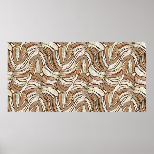 Tropical pattern. Graphic design with amazing mons ポスター (正面)