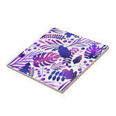 Tropical Pattern Green Blue Gold Palm Leaves  タイル (側面)