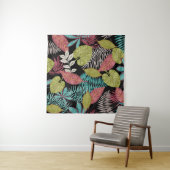 Tropical pattern made with dark background and lea タペストリー (インサイチュ)