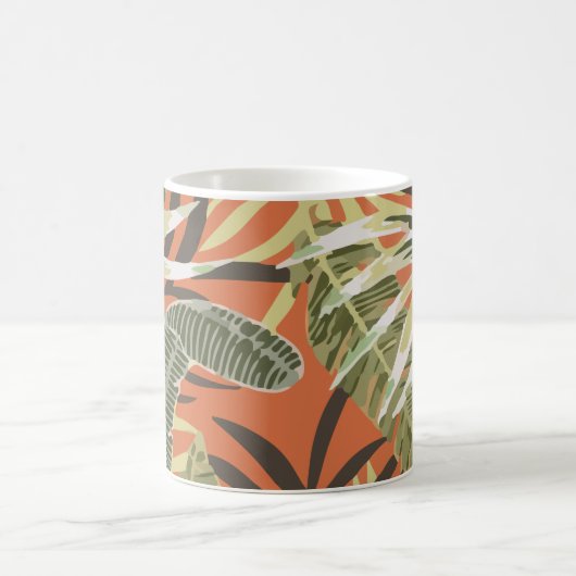 Tropical Pattern With Bright Leaves Jungle コーヒーマグカップ (中央)