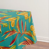 Tropical Pattern with Red and Yellow Leaves テーブルクロス (インサイチュ)