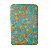 Tropical Pattern with Red and Yellow Leaves バスマット (正面縦)