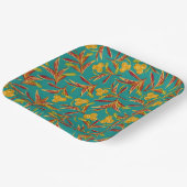 Tropical Pattern with Red and Yellow Leaves ペーパープレート (傾斜あり)