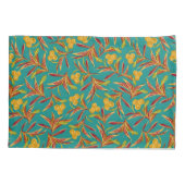 Tropical Pattern with Red and Yellow Leaves 枕カバー (裏面-左)