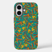 Tropical Pattern with Red and Yellow Leaves Case-Mate iPhoneケース (裏面)