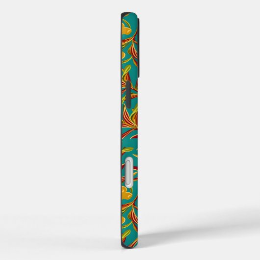 Tropical Pattern with Red and Yellow Leaves Case-Mate iPhoneケース (裏面 / 右)