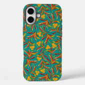 Tropical Pattern with Red and Yellow Leaves Case-Mate iPhoneケース (裏面)