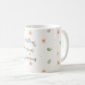 Tropical Peach Cream Hibiscus Flowers Leaves コーヒーマグカップ (正面右)