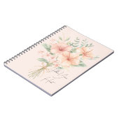 Tropical Peach Hibiscus Flowers ノートブック (左側)