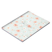 Tropical Peach White Hibiscus Flowers ノートブック (左側)