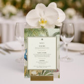 Tropical Peacock Palm 5x7 Wedding Menu Card メニュー