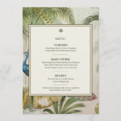 Tropical Peacock Palm 5x7 Wedding Menu Card メニュー (正面)