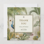 Tropical Peacock Palm Custom Wedding Thank You (正面)