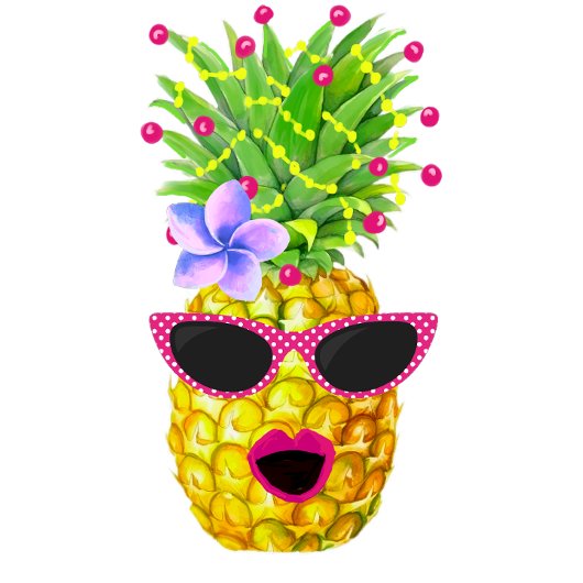 Tropical Personalized Singing Lady Pineapples 招待状