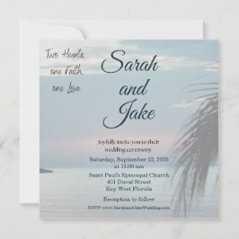 Tropical Photo Christian Wedding Invitation 招待状