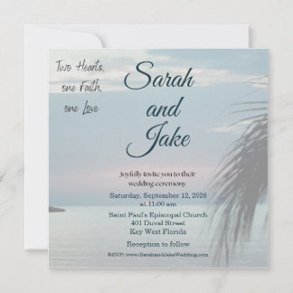Tropical Photo Christian Wedding Invitation 招待状