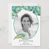 Tropical Photo Death Notice and Funeral Invitation 招待状 (正面)