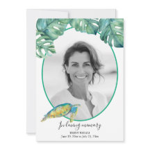 Tropical Photo Death Notice and Funeral Invitation