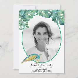 Tropical Photo Death Notice and Funeral Invitation 招待状