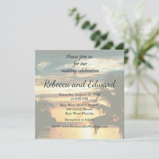 Tropical Photo Wedding Invitation 招待状 (スタンド正面)