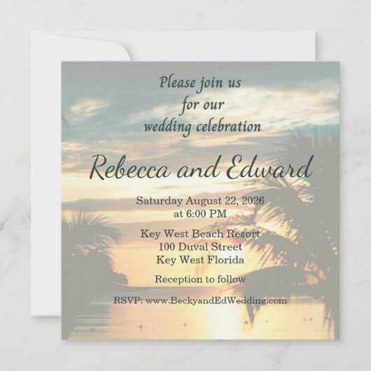 Tropical Photo Wedding Invitation 招待状 (正面)