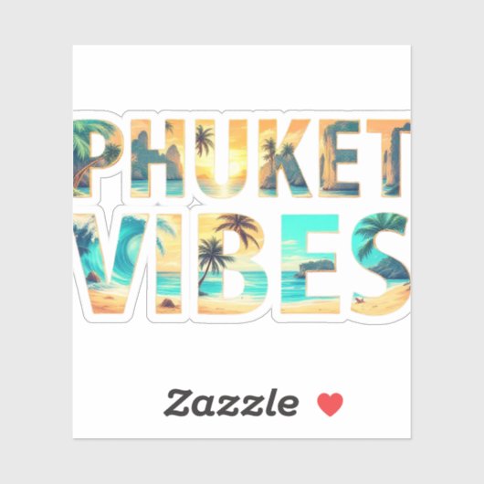 Tropical Phuket vibes beach sunset sticker シール (シート)