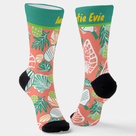 Tropical Pickleball Paradise Custom Socks ソックス (傾斜あり)