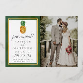 Tropical Pineappleの結婚写真の発表実在 箔招待状 (正面)