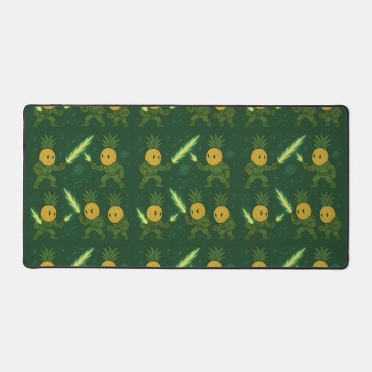 Tropical Pineapple Astronaut with Glowing Swords デスクマット (正面)