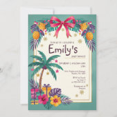 Tropical Pineapple Baby Shower Invitation 招待状 (正面)