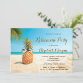 Tropical Pineapple Beach Sand Retirement Party  招待状 (スタンド正面)