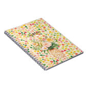 Tropical Pineapple Blush Yellow Floral ノートブック (右側)