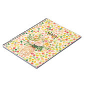 Tropical Pineapple Blush Yellow Floral ノートブック (左側)