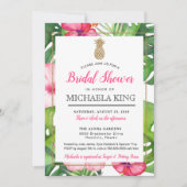Tropical Pineapple Bridal Shawer Invitation （白） 招待状 (正面)