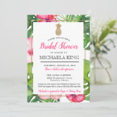 Tropical Pineapple Bridal Shawer Invitation （白） 招待状 (スタンド正面)