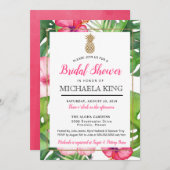 Tropical Pineapple Bridal Shawer Invitation （白） 招待状 (正面/裏面)