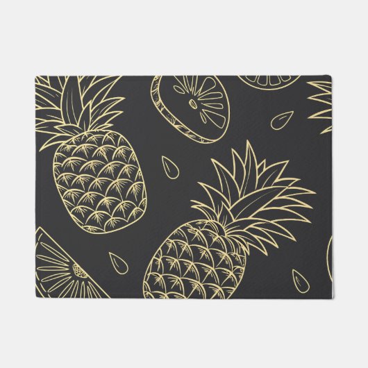Tropical Pineapple Citrus Pattern ドアマット (正面)