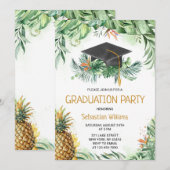 Tropical Pineapple Graduation Party 招待状 (正面/裏面)