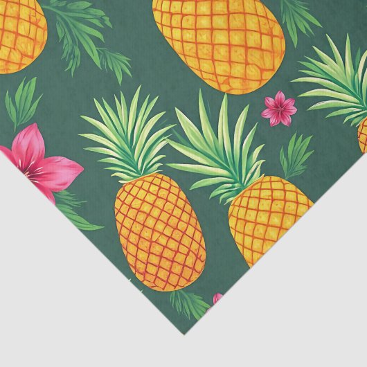 Tropical Pineapple Hibiscus Pattern 薄葉紙 (詳細)