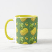Tropical Pineapple Pattern: Summer Fruit Art マグカップ (左)